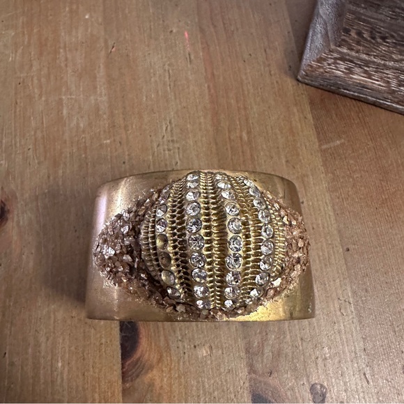 Leopard Cheetah Animal Print Wooden Black Bangle Gold Cuff Bracelet Set Costume - Picture 3 of 9